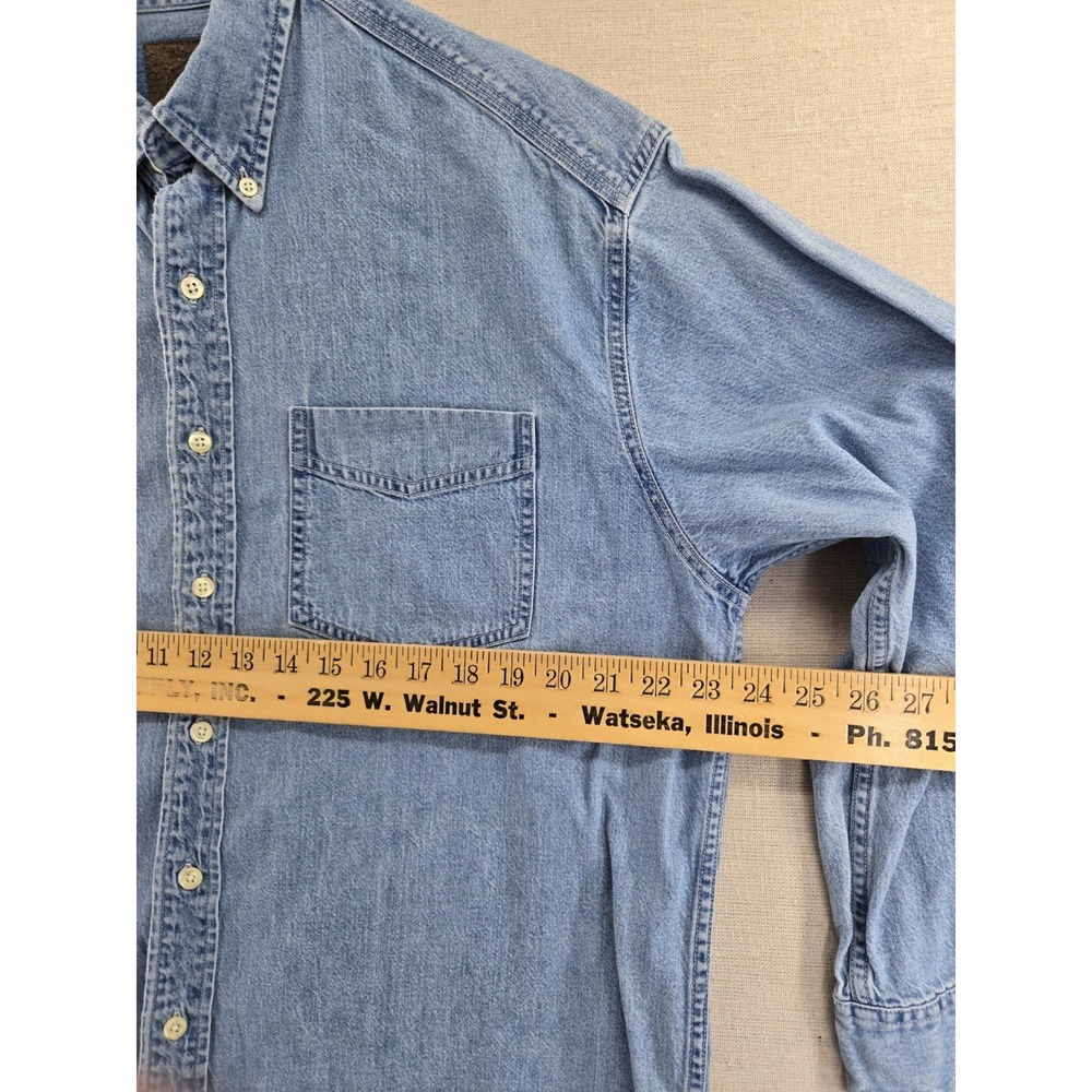 VTG Gap Blue Jeans Denim Shirt Mens Medium Blue Long Sleeve Button Down 90s - Picture 6 of 8